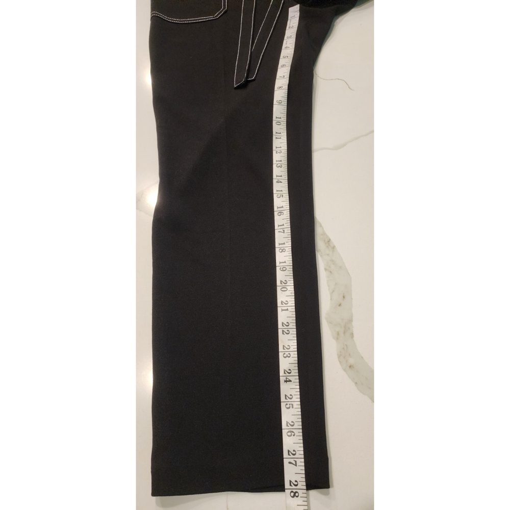 NYCC Black & White Contrast Stitch Career Dress Trouser Pants Women's 12 - Picture 7 of 8